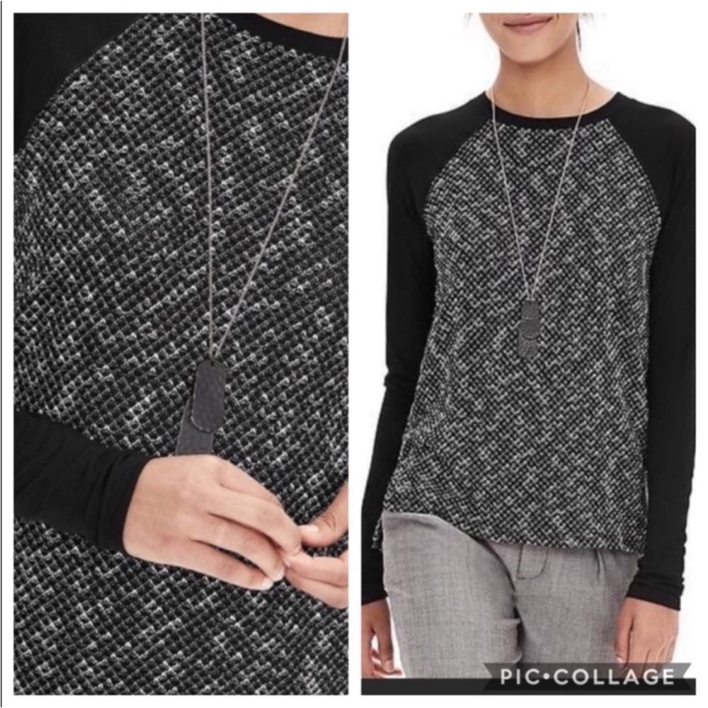 Banana Republic Long-Sleeve Tweed Knit Top. Holiday 2015
